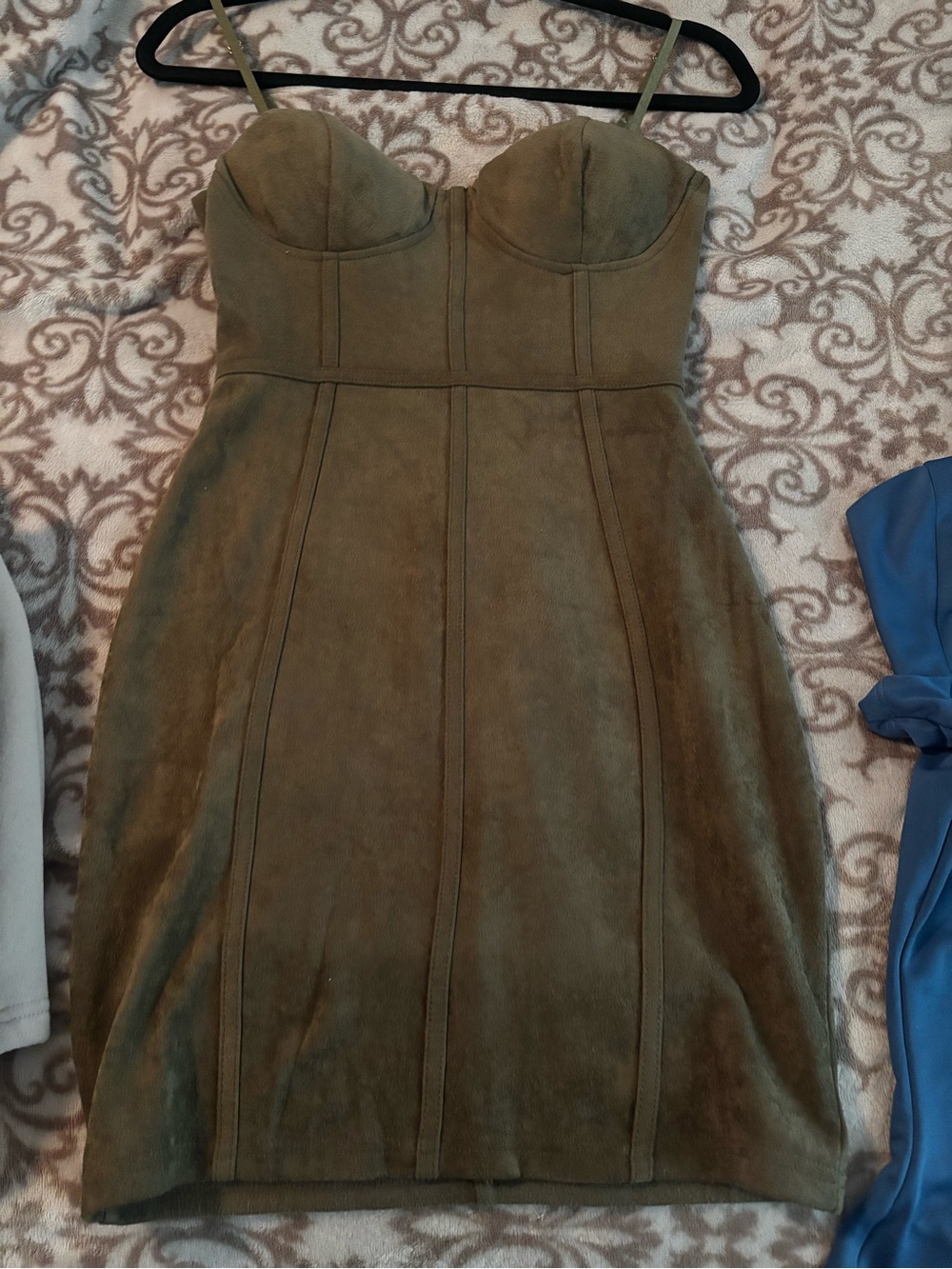 Windsor Olive Bustier Bodycon Mini Dress